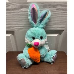 Tom's Toy International Bunny Rabbit Plush Stuffed Animal Glitter Eyes Carrot